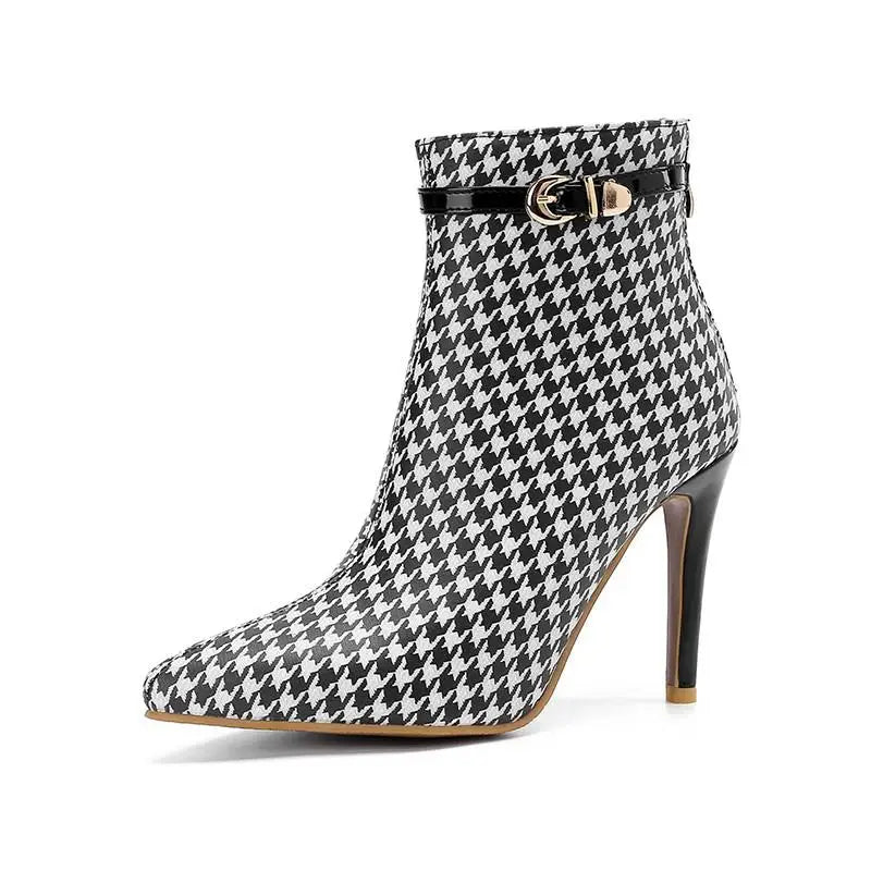 Houndstooth Stiletto Boot
