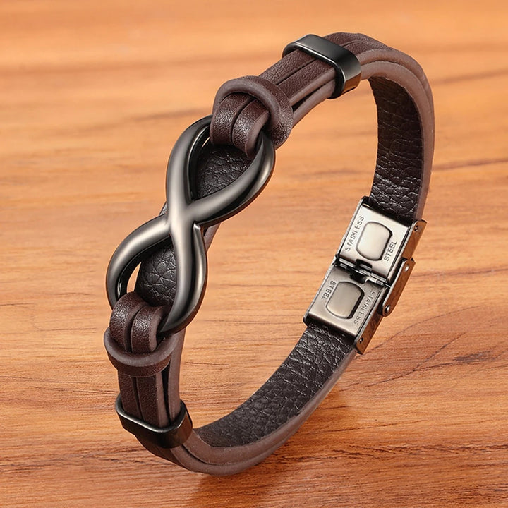Infinity Link Leather Cuff