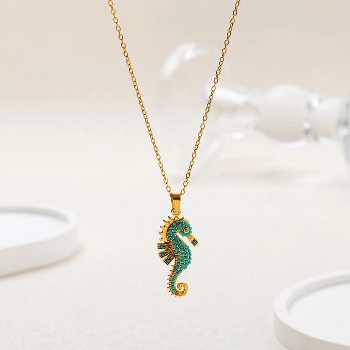 Pavé Seahorse Pendant Necklace