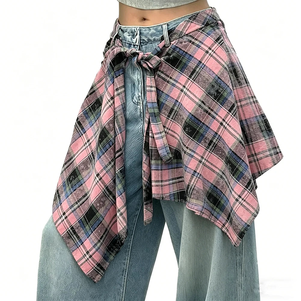 Downtown Flannel Wrap Skirt