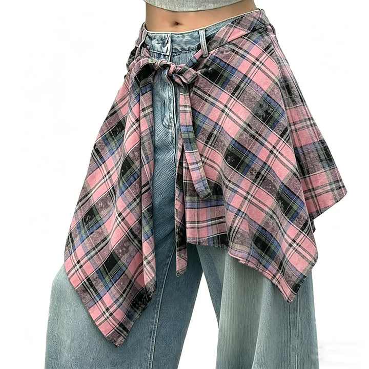 Downtown Flannel Wrap Skirt