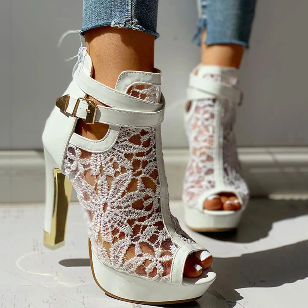 Monroe Mesh Bloom Heels