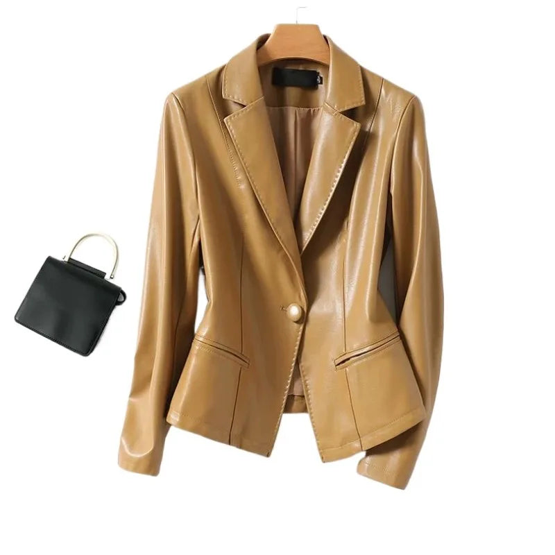 Victoria Faux Leather Blazer