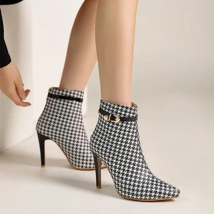 Houndstooth Stiletto Boot