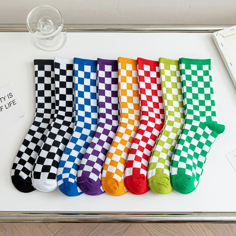 Checker Grid Crew Sock Set