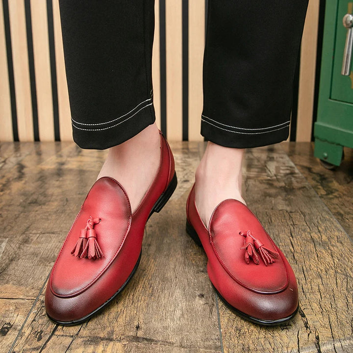 Lorenzo Burnished Tassel Loafer