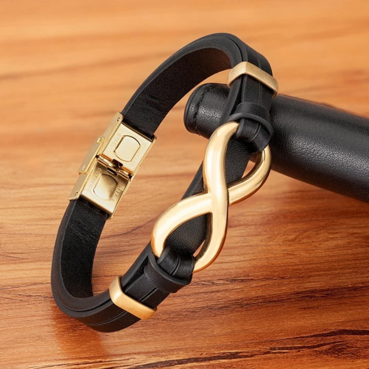 Infinity Link Leather Cuff