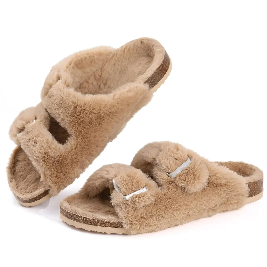 Belle Maison Faux Fur Slides