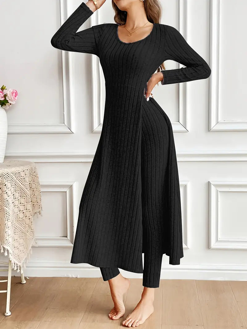 Camelia Ribbed Knit Lounge Set
