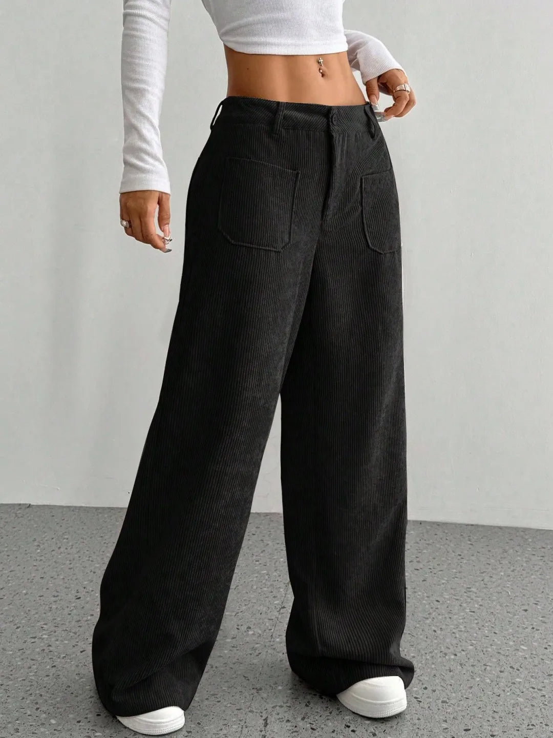 Maison Corduroy Wide-Leg Pant