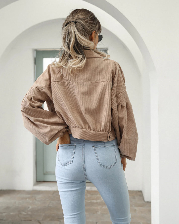 Velour Corduroy Cropped Jacket