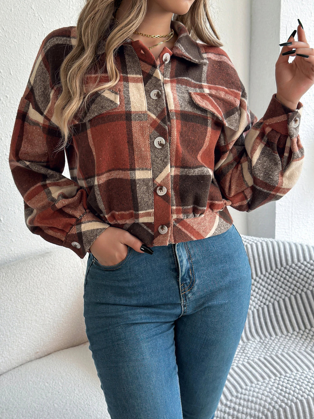 Aubrey Cropped Flannel Shacket