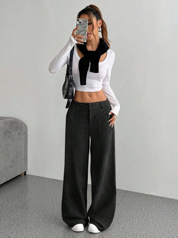 Maison Corduroy Wide-Leg Pant