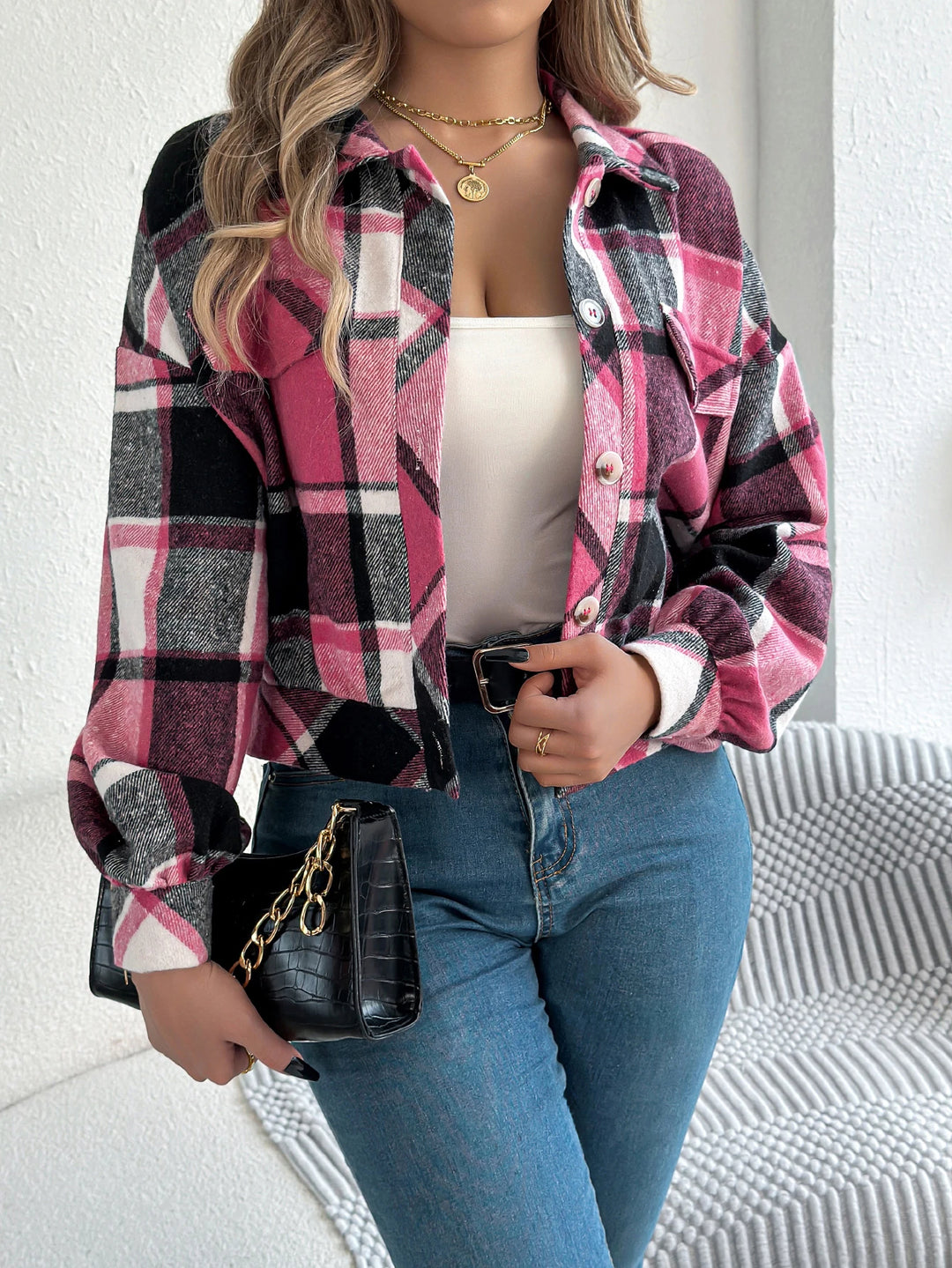Aubrey Cropped Flannel Shacket
