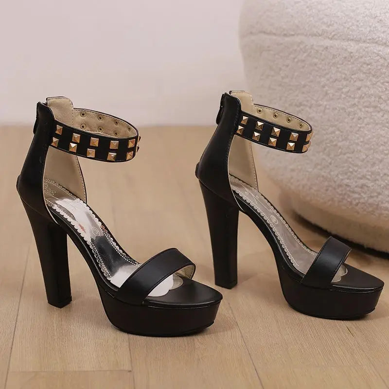 Vanity Studded Platform Heels