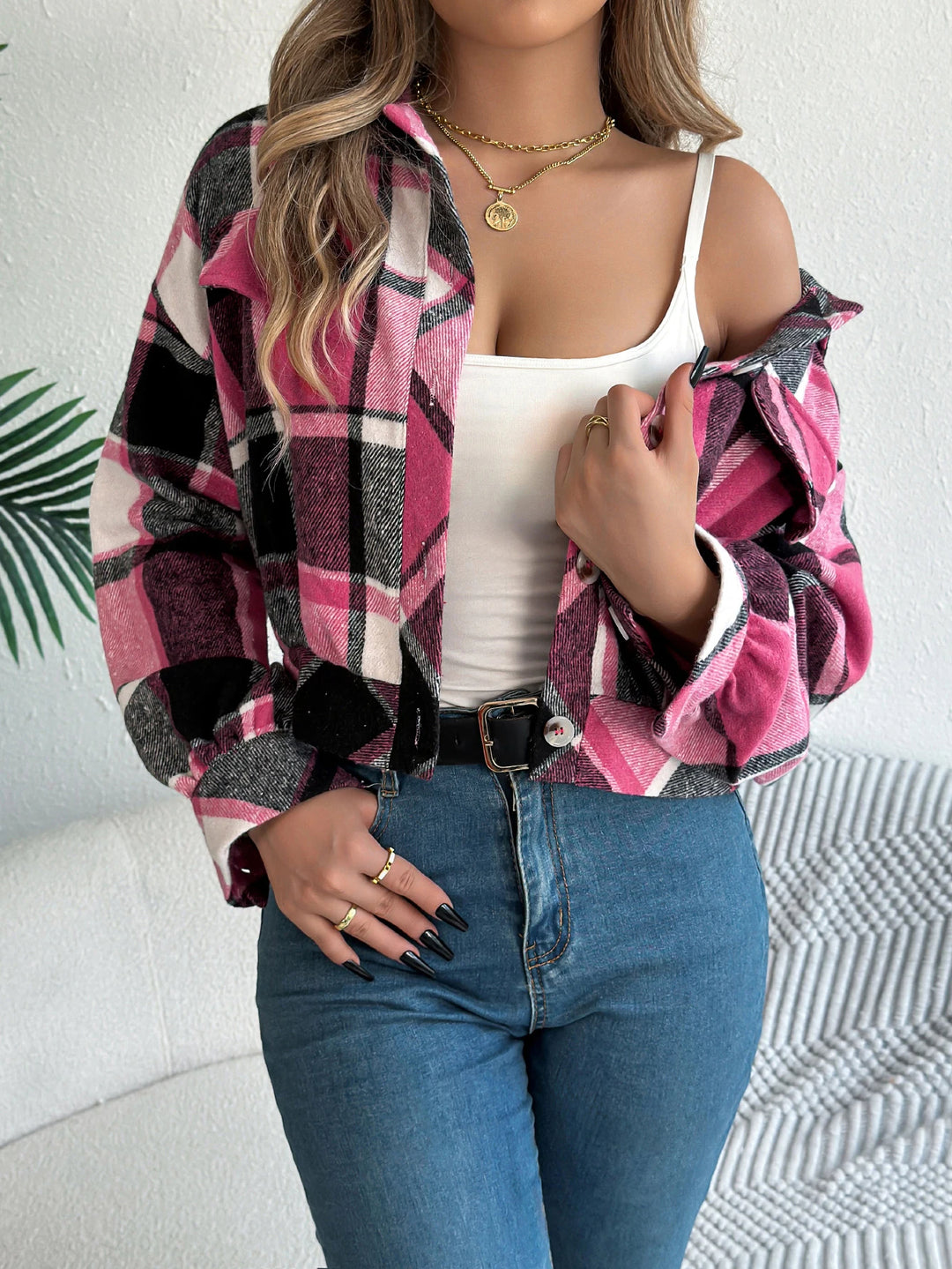 Aubrey Cropped Flannel Shacket