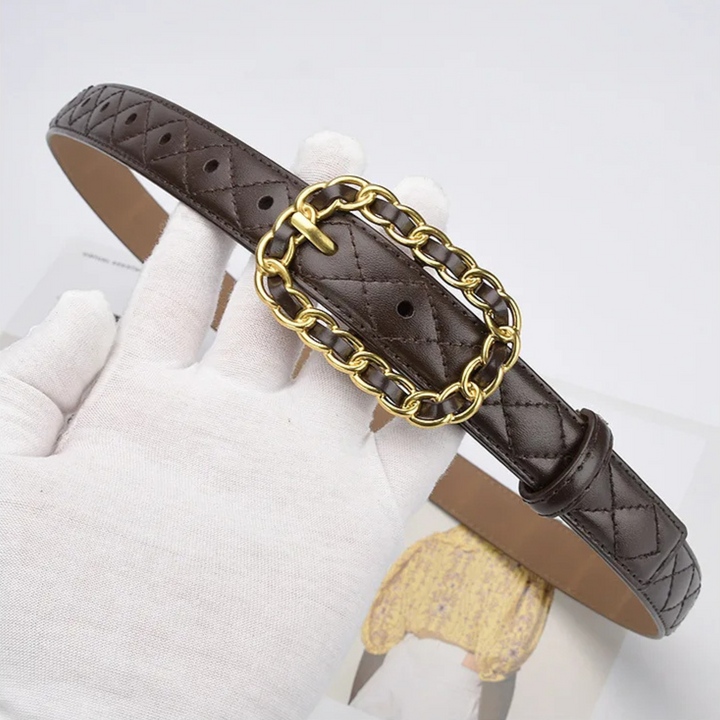 Sainte Quilted Leather Belt
