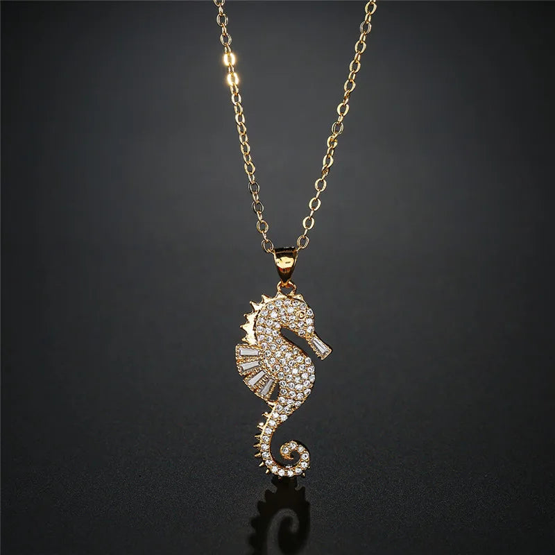 Pavé Seahorse Pendant Necklace