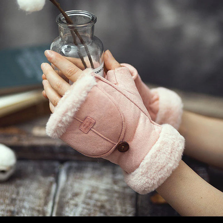 Alpine Suede Flip-Top Mittens