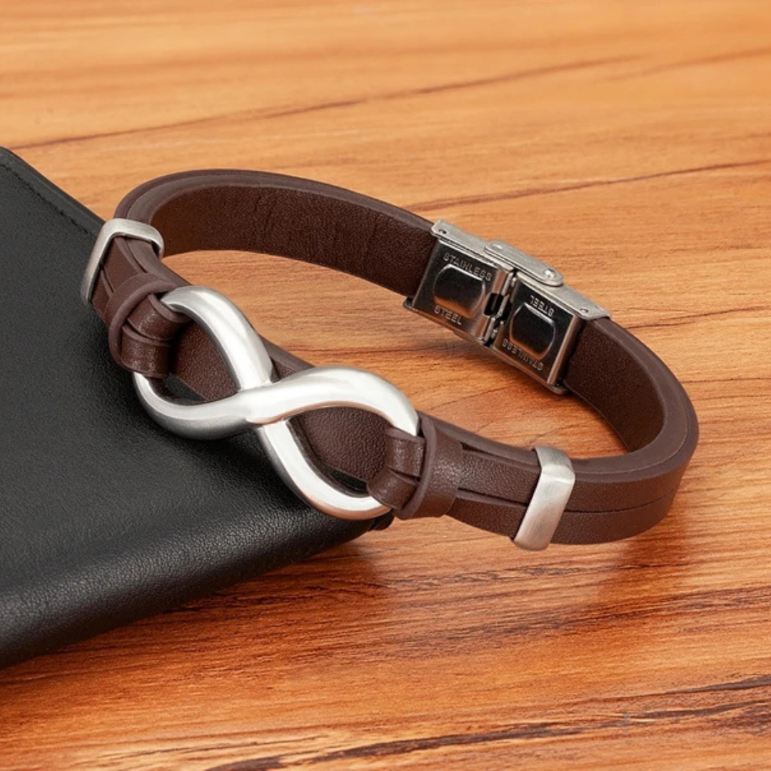 Infinity Link Leather Cuff