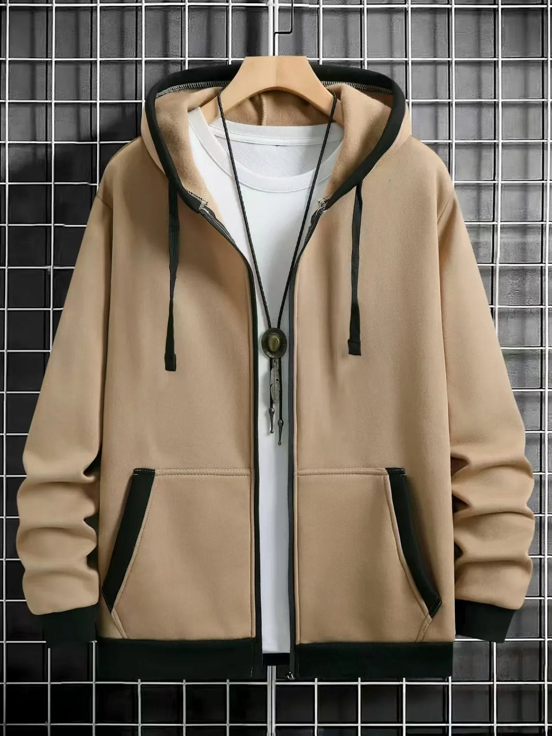 Calder Contrast Zip Hoodie
