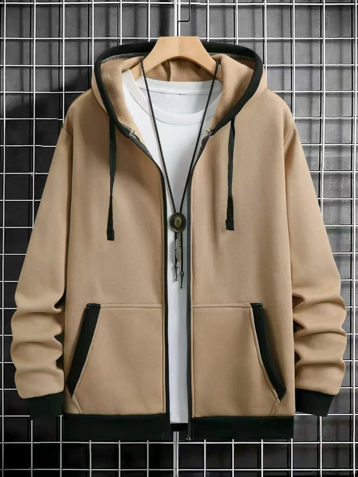 Calder Contrast Zip Hoodie