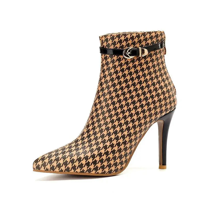 Houndstooth Stiletto Boot