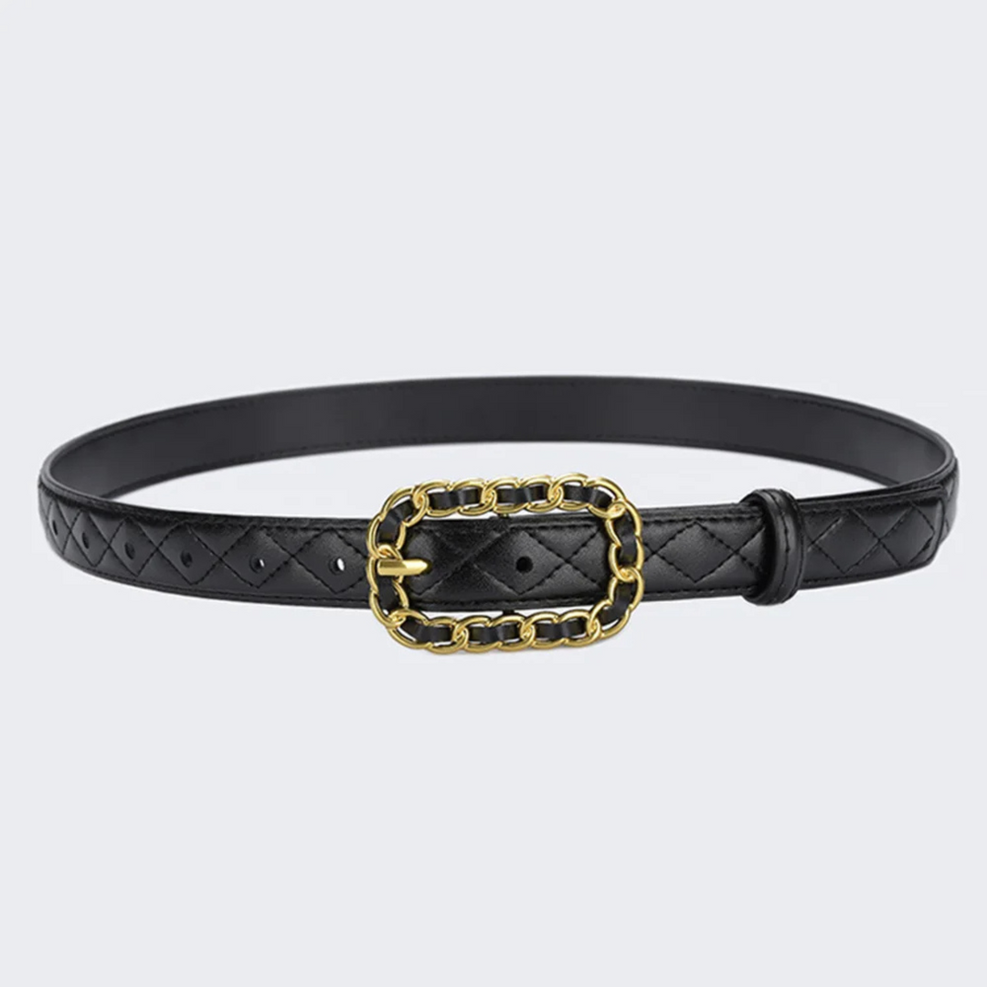 Sainte Quilted Leather Belt