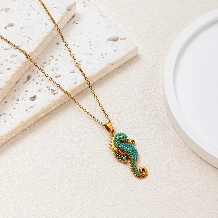 Pavé Seahorse Pendant Necklace
