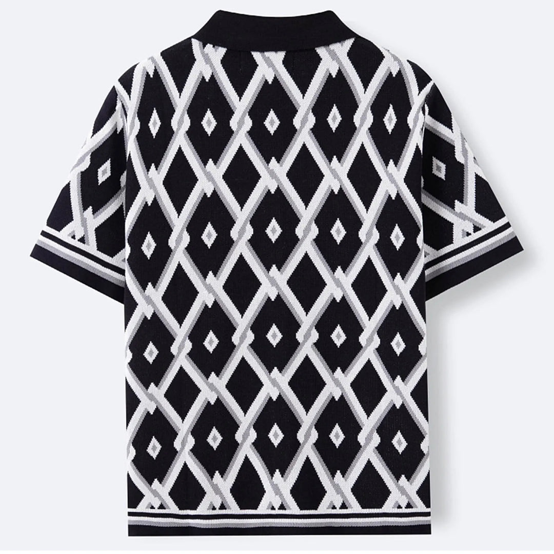 Gentry Jacquard Knit Button-Up
