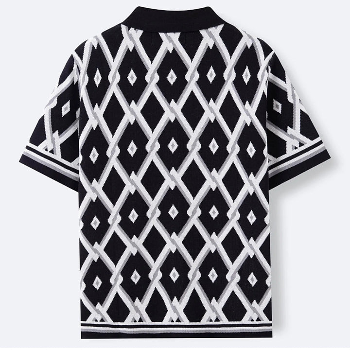 Gentry Jacquard Knit Button-Up