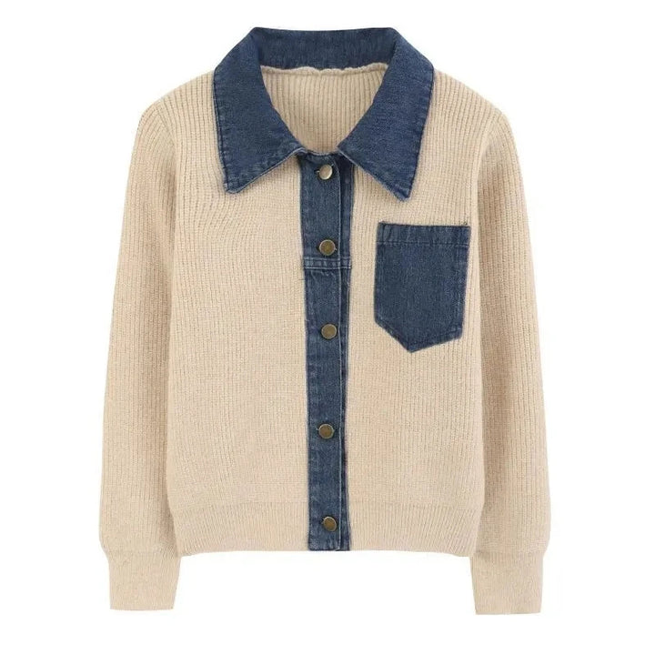 Hollis Contrast Denim Cardigan