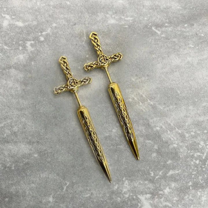 Rune Sword Drop Earrings
