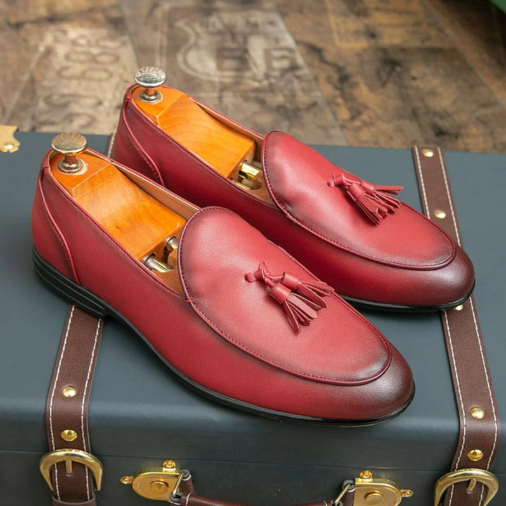 Lorenzo Burnished Tassel Loafer