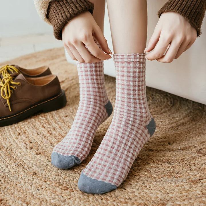 Plaid & Pecan Waffle Sock Set
