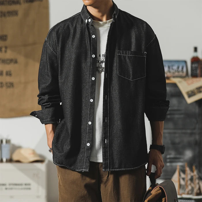 Off-Duty Denim Button-Up