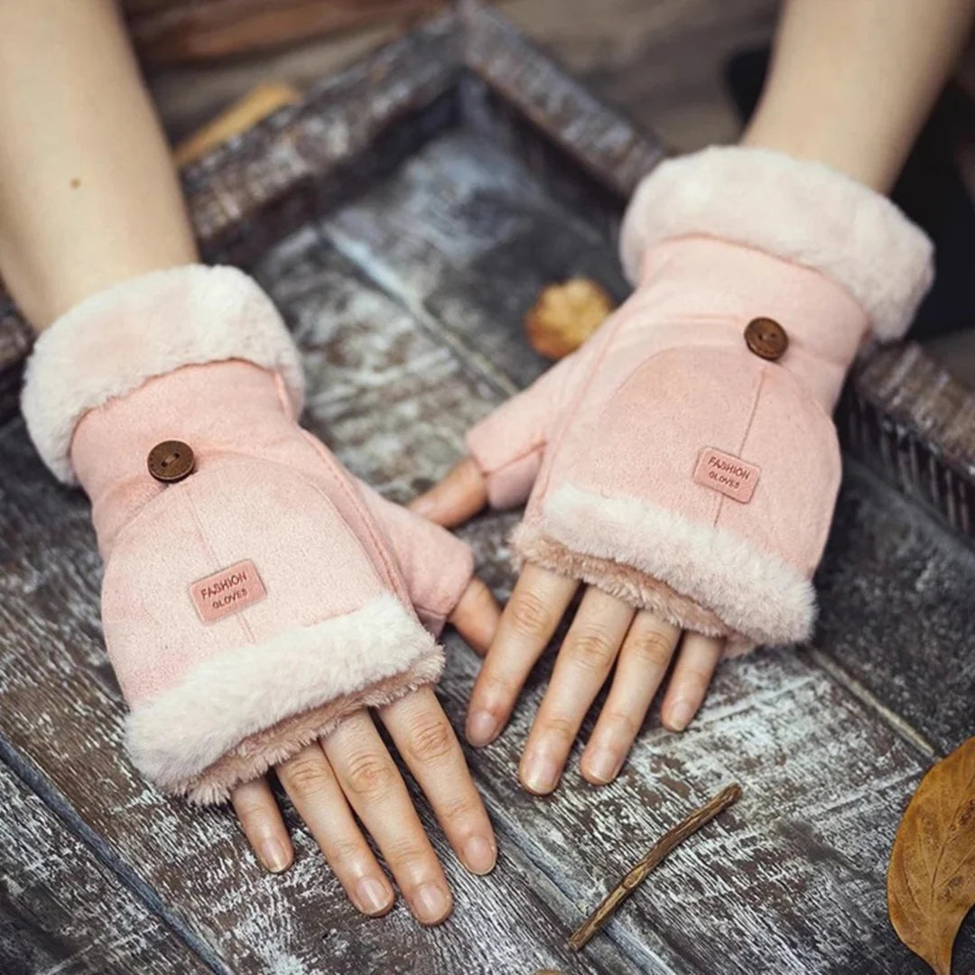 Vail Suede Flip-Top Mittens