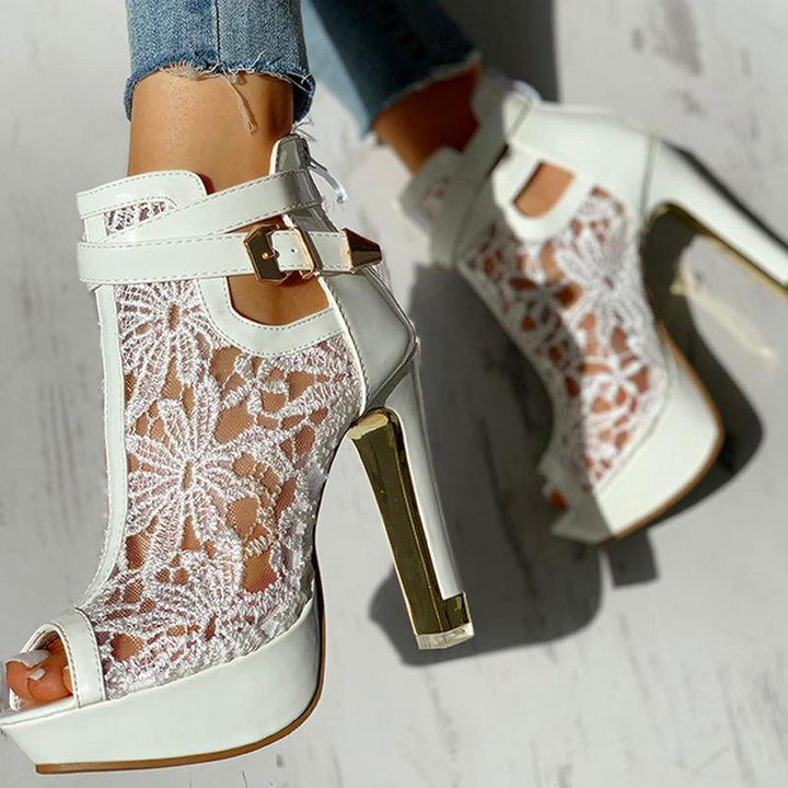 Monroe Mesh Bloom Heels