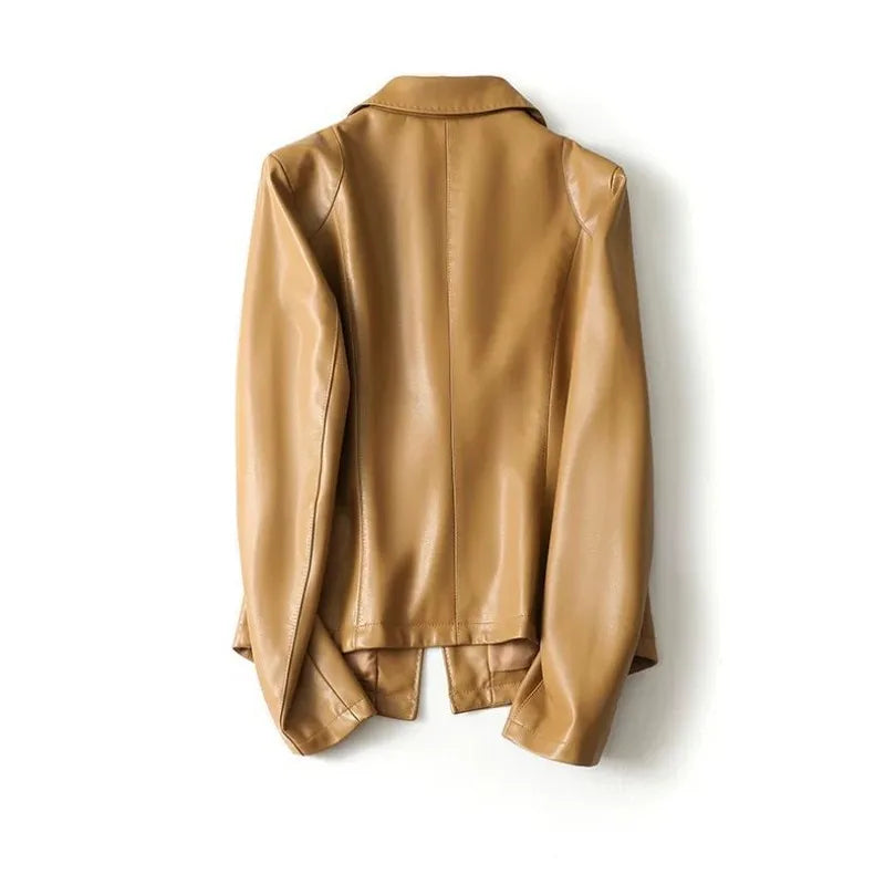 Victoria Faux Leather Blazer