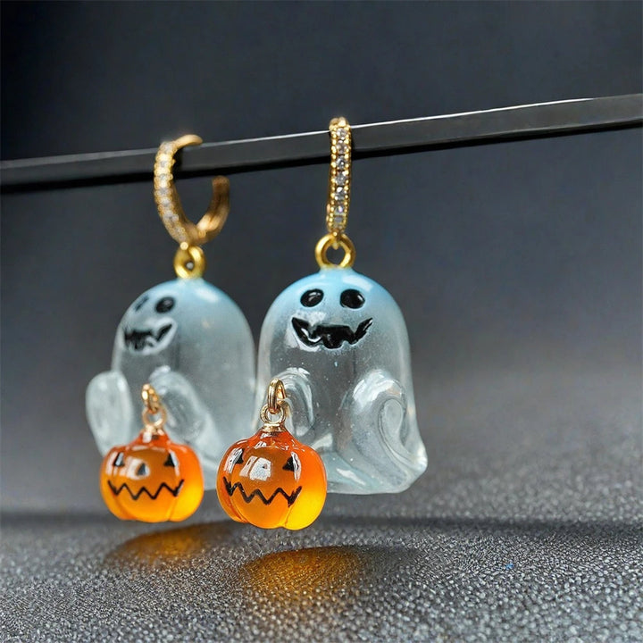 Jack-O’-Lantern Hoop Dangle Earrings