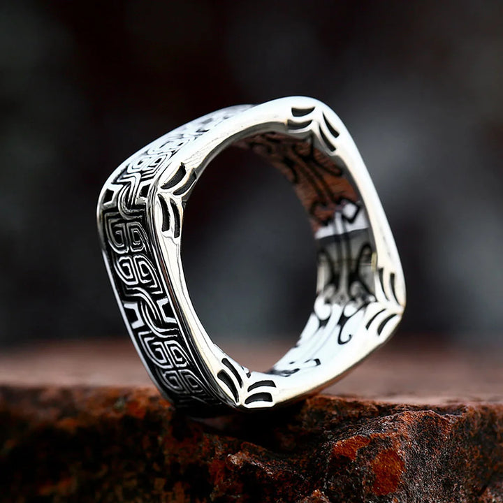 Rune Square Band Ring