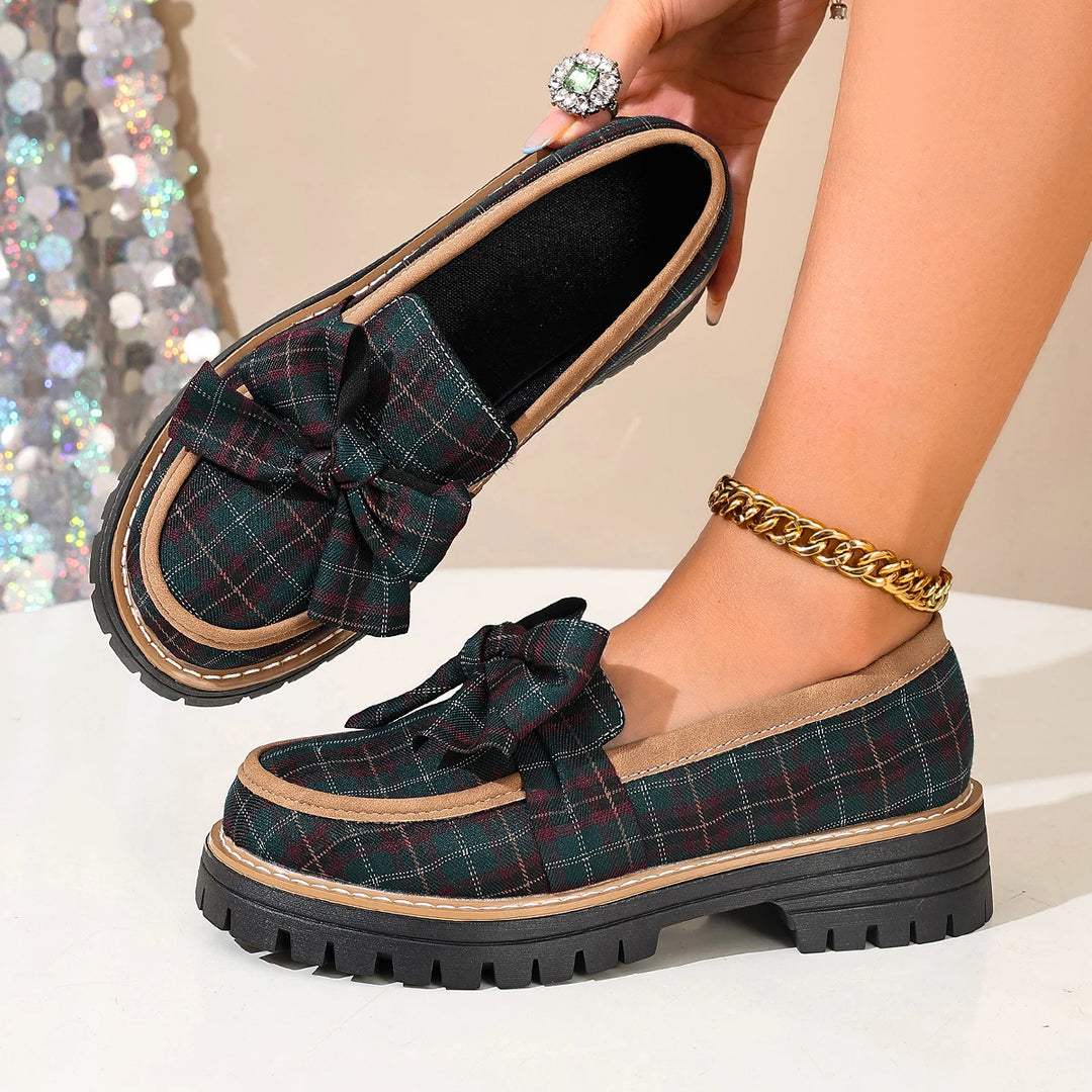 Victoria Plaid Bow Loafer