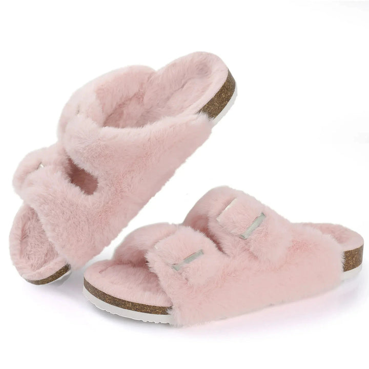 Belle Maison Faux Fur Slides