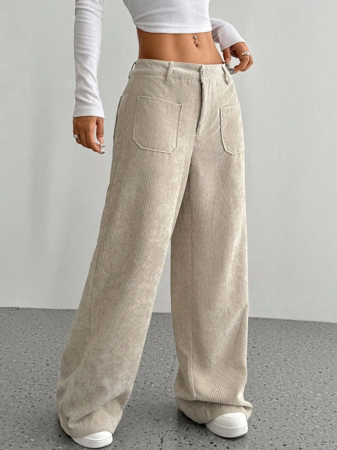 Maison Corduroy Wide-Leg Pant