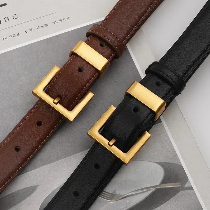 Cavaro Brass Leather Belt