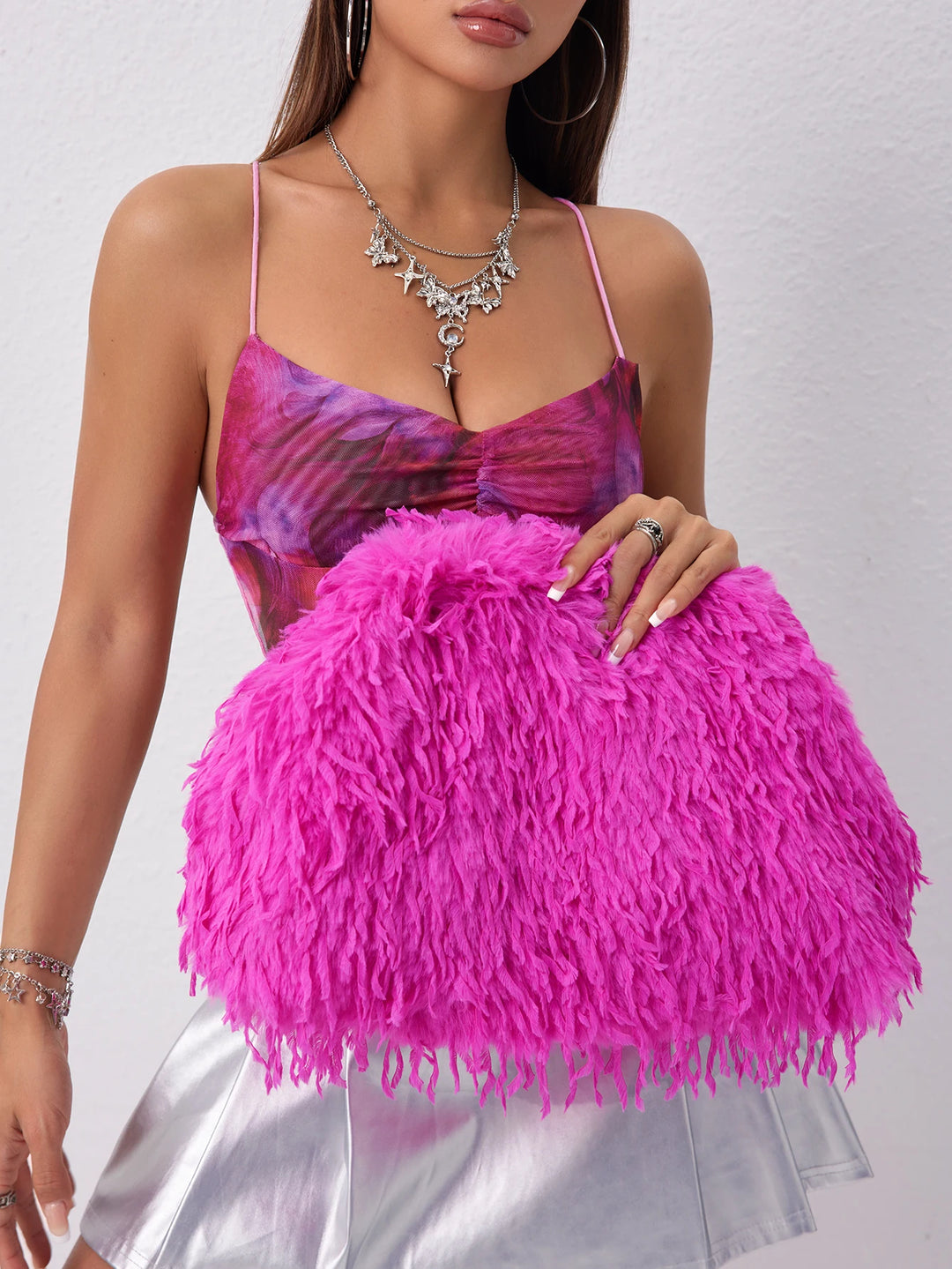 Glamour Feather Clutch Bag