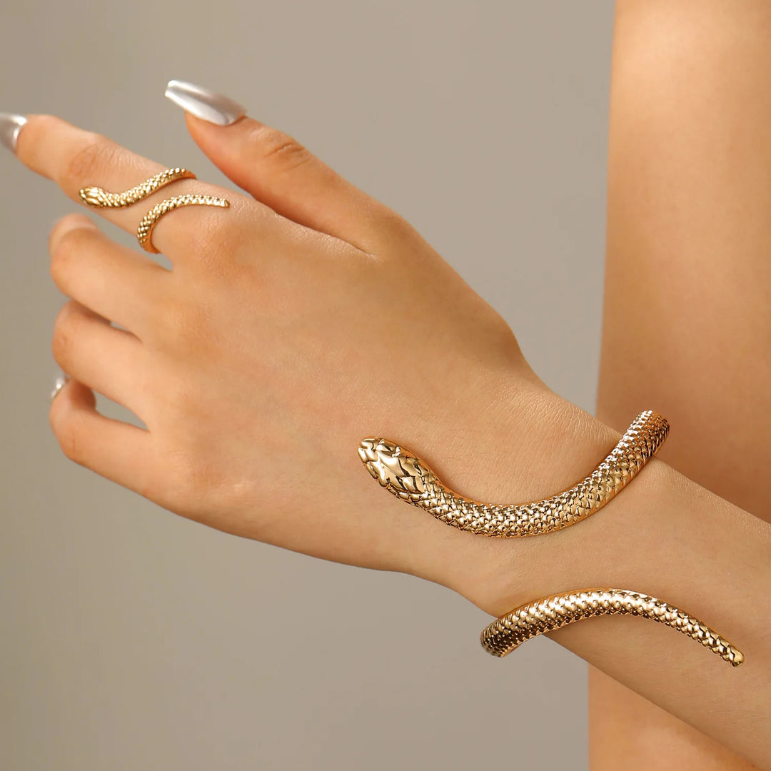 Serpent Wrap Bracelet & Ring Set