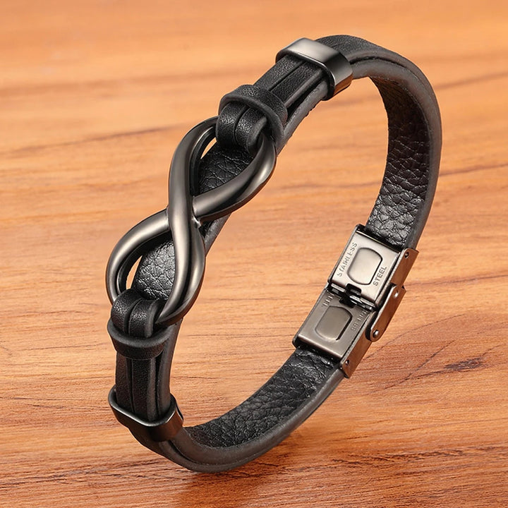 Infinity Link Leather Cuff