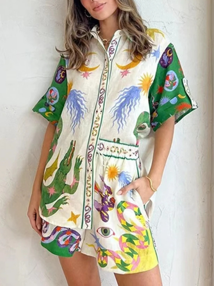 Ibiza Tropic Satin Co-Ord