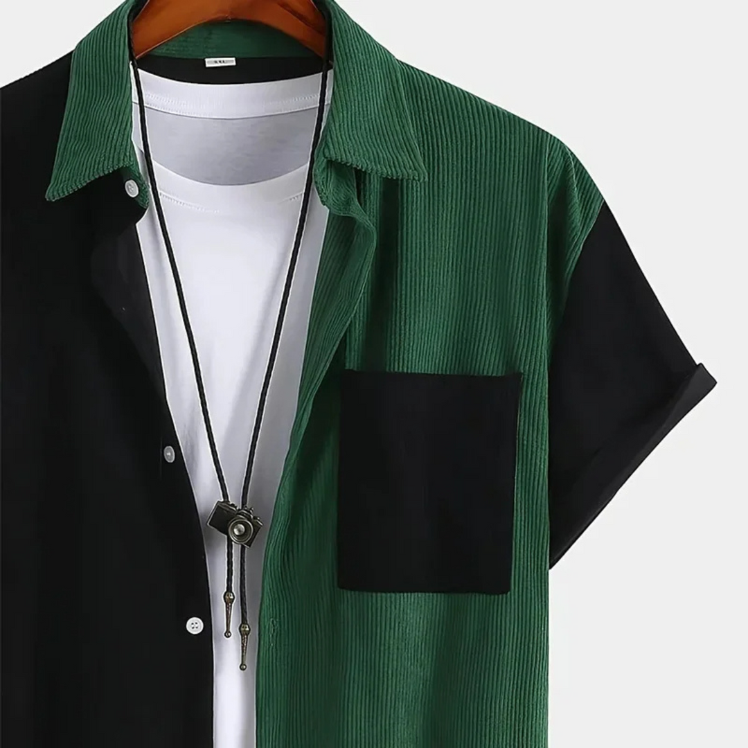 Helix Two-Tone Corduroy Button-Up